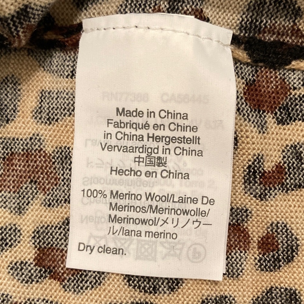 J. Crew 100% merino Leopard Print Long Sleeve Top L - Picture 9 of 14